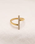 Rhinestone Row Ring