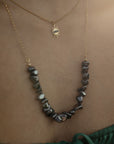 "U" Chips Hematite Medium Necklace