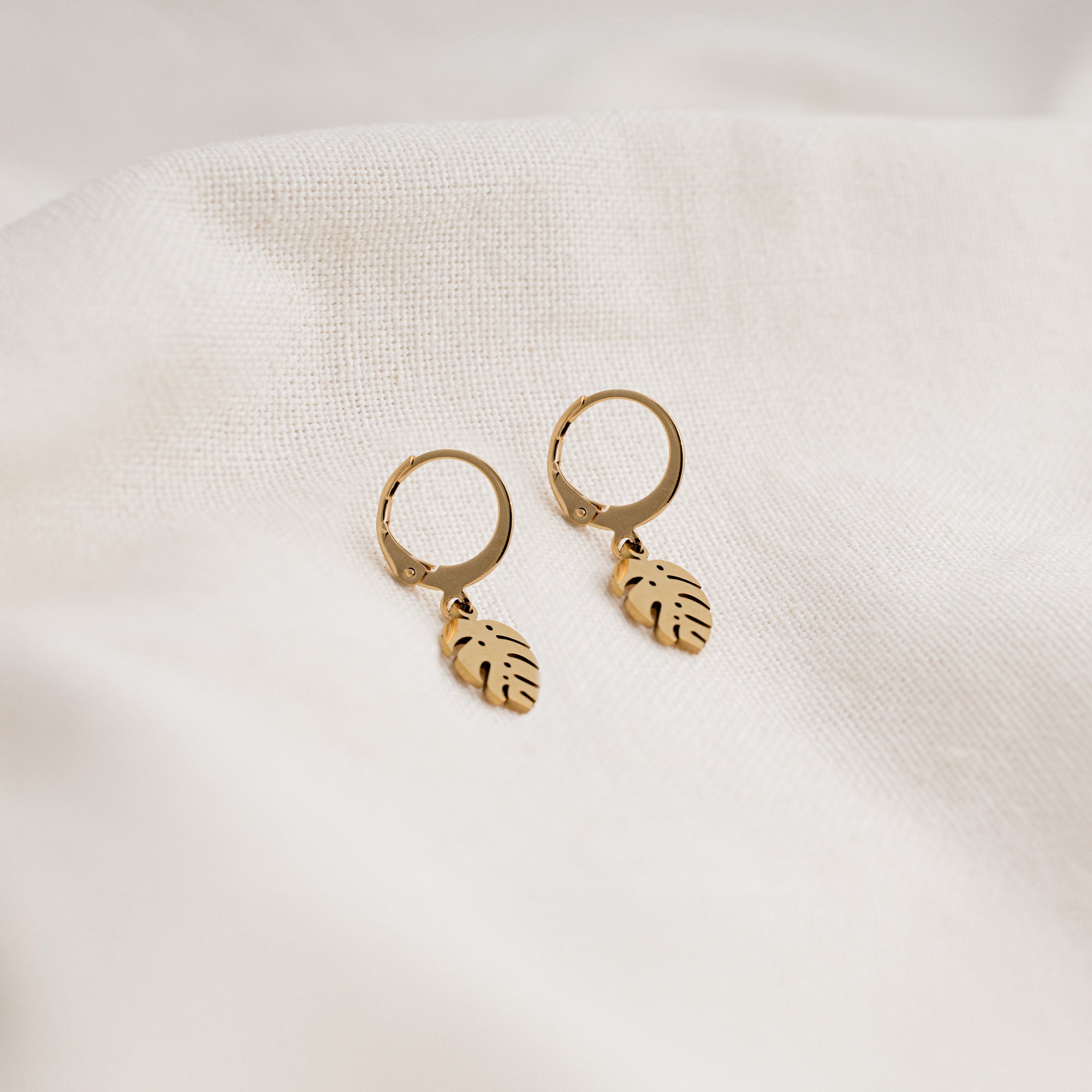 Monstera Leaf Drop Earrings