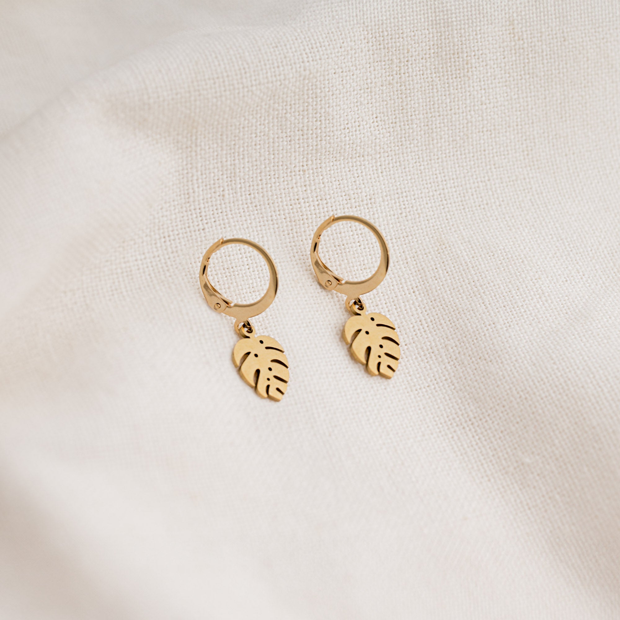 Monstera Leaf Drop Earrings