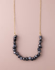 "U" Chips Hematite Medium Necklace
