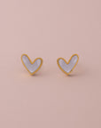Nacre Heart Stud