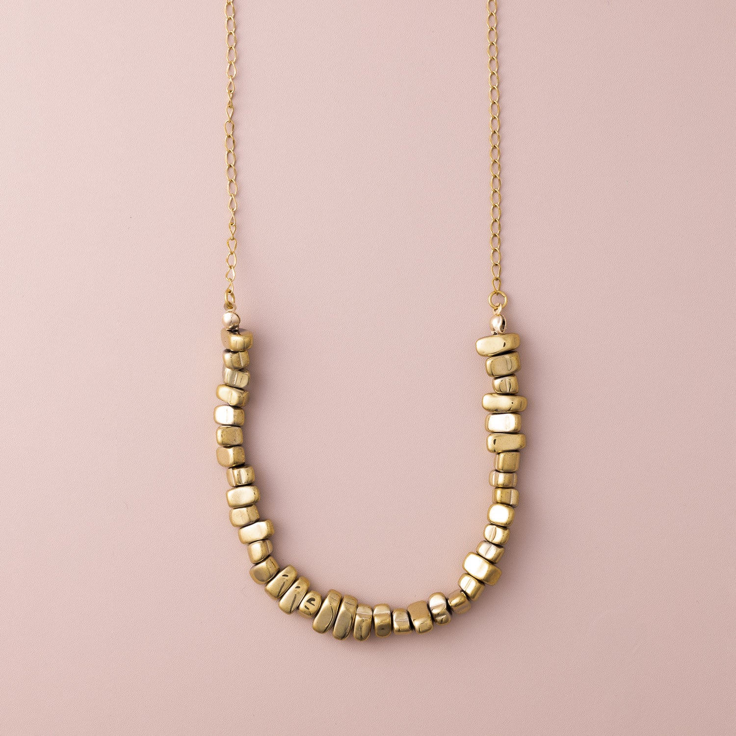 Chips Hematite Long Necklace